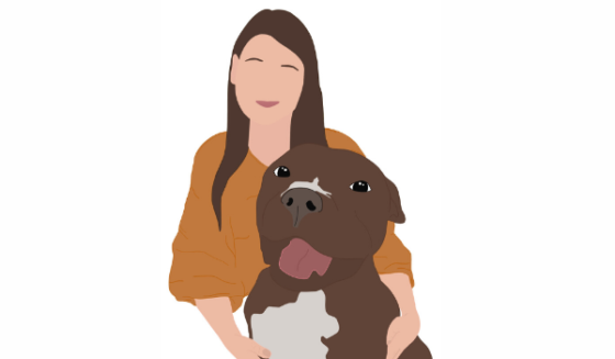 Illustration of Jersey Pets Rescue with Pitbull Dog