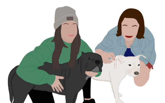 Illustration of Brooke Howell and Malory Skaugen from The Love Pit
