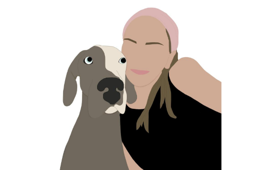 Illustration of Stephanie Hettema from OZR Great Dane Rescue