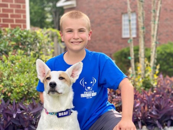 boy with dog