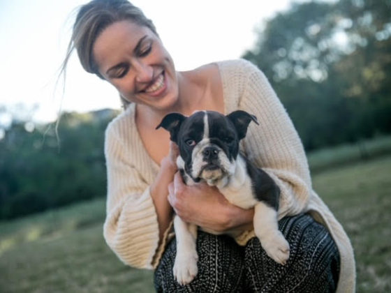 brunie with bulldog