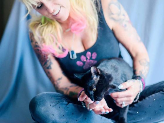 grace kaye with cat