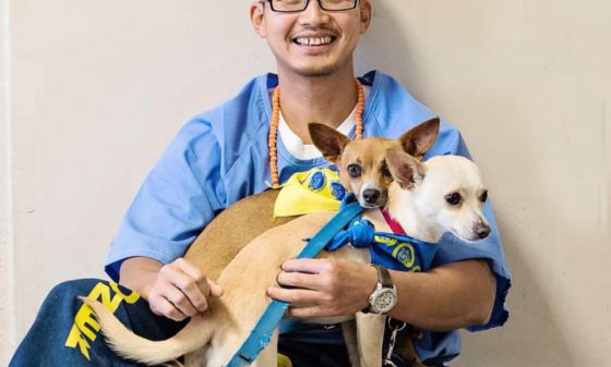 prisoner with dogs